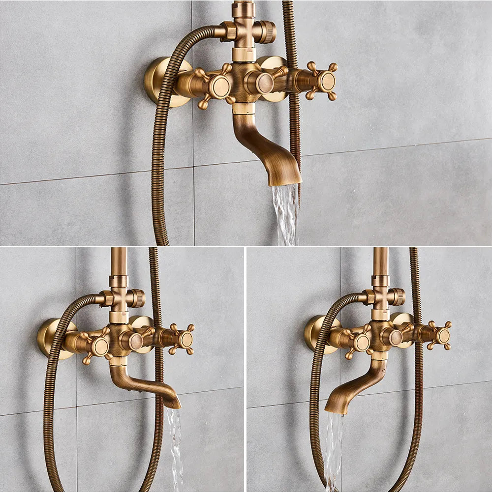 Antique Bronze Complete Shower Faucet System Set