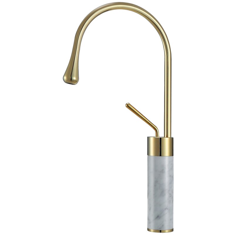 Solid Brass & Marble Bathroom Basin Faucet