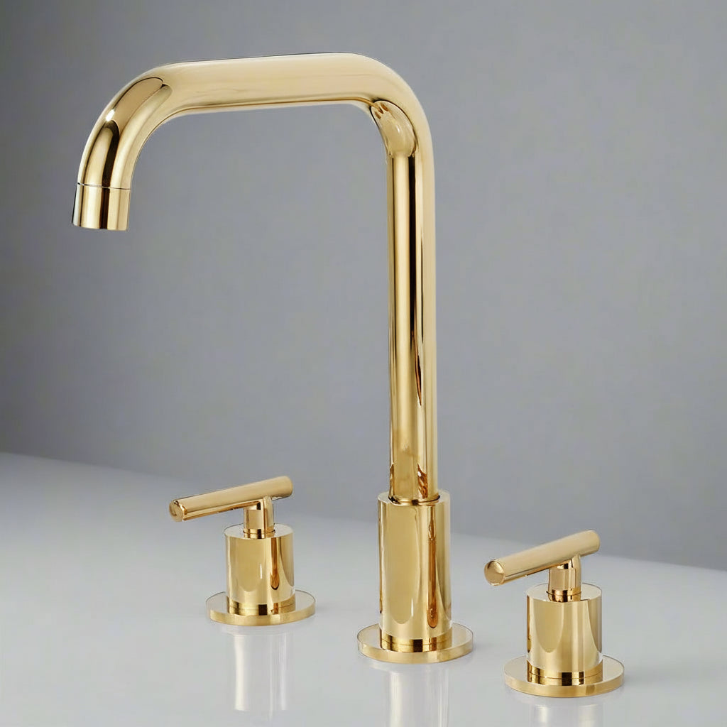 Windsor Widespread Bathroom Faucet – Brushed Gold | AllFixture