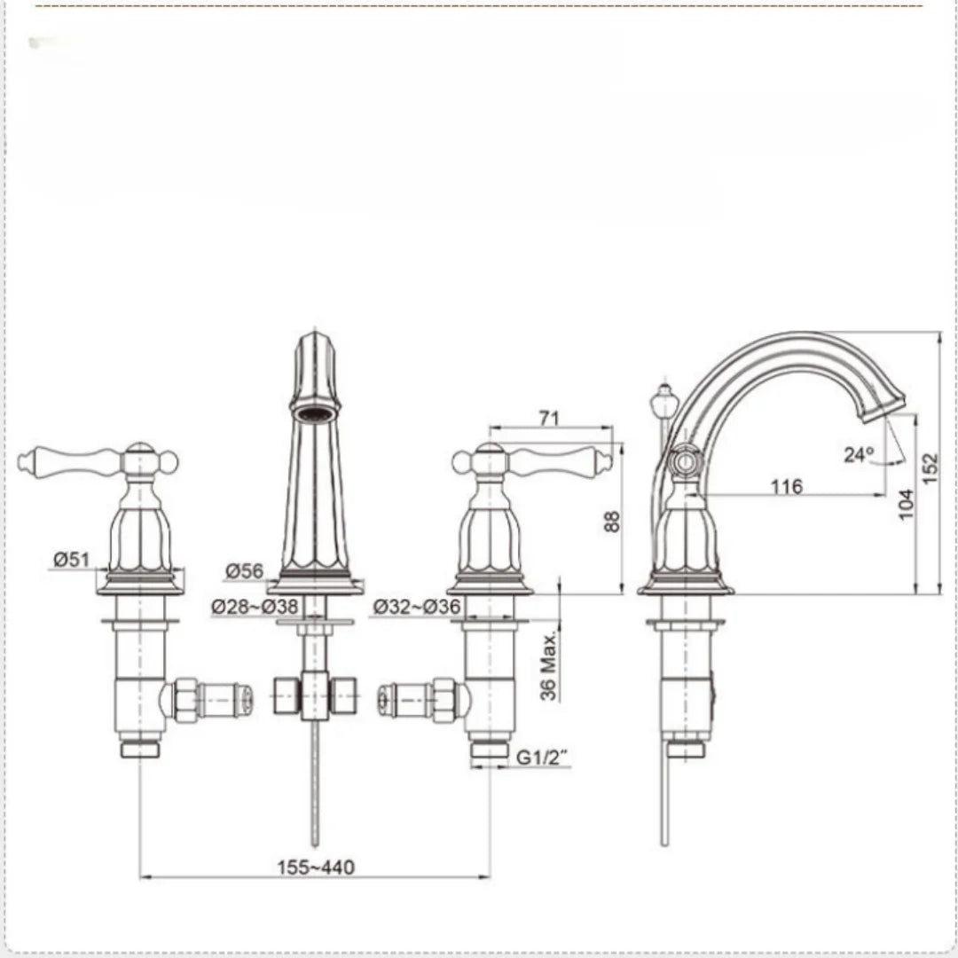 Kensington Widespread Bathroom Sink Faucet – Dual Handle | AllFixture