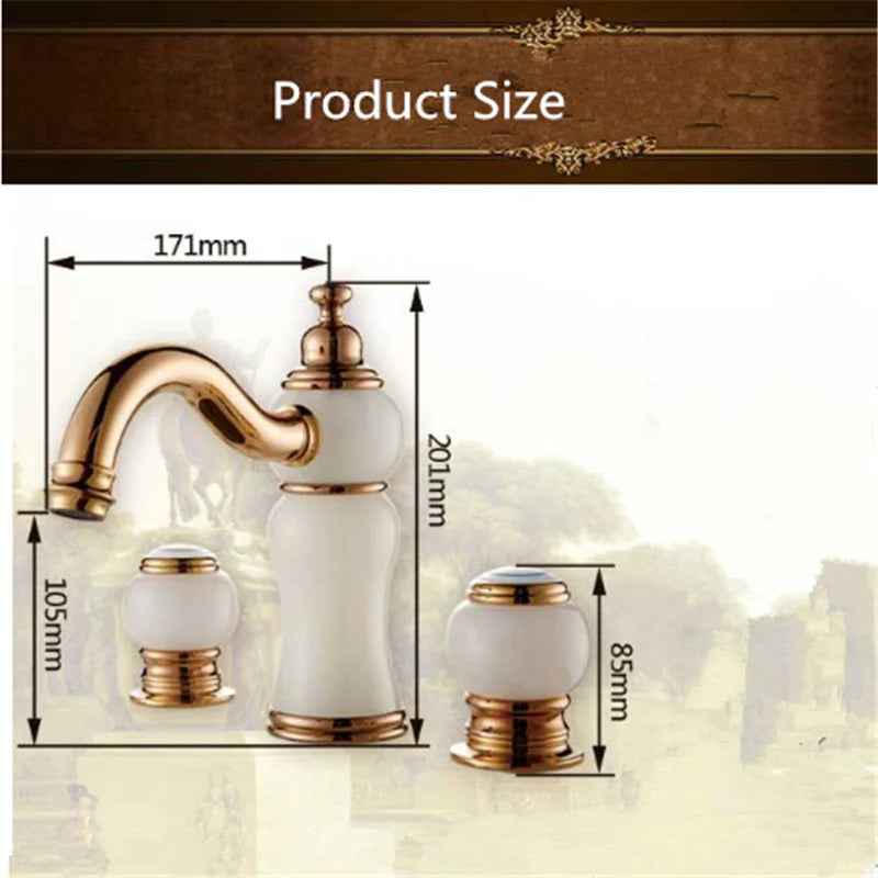 Imperial Jade Widespread Bathroom Faucet – Solid Brass Sink Faucet | AllFixture