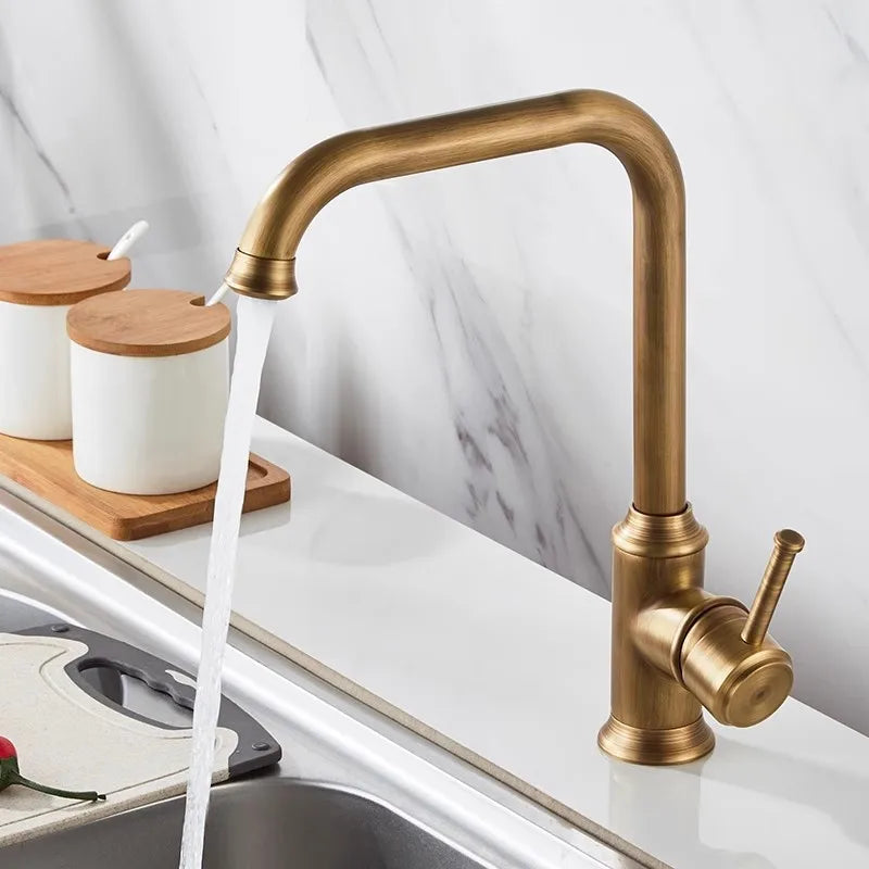 Solid Brass Antique Kitchen Sink Faucet