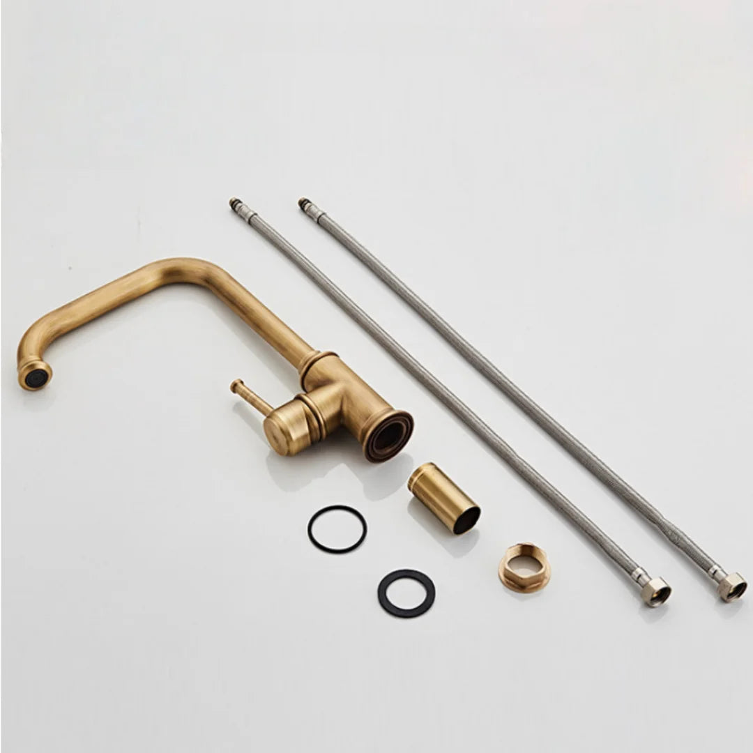 Maison Waterfall Single Handle Bathroom Sink Faucet | Modern Brass Faucet – AllFixture