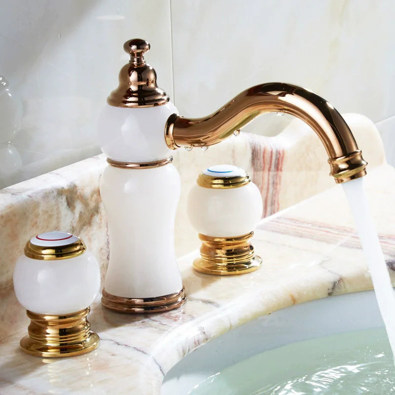 Imperial Jade Widespread Bathroom Faucet – Solid Brass Sink Faucet | AllFixture