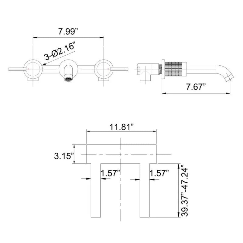 Windsor Brushed Gold Widespread Bathroom Faucet – Dual Handle | AllFixture