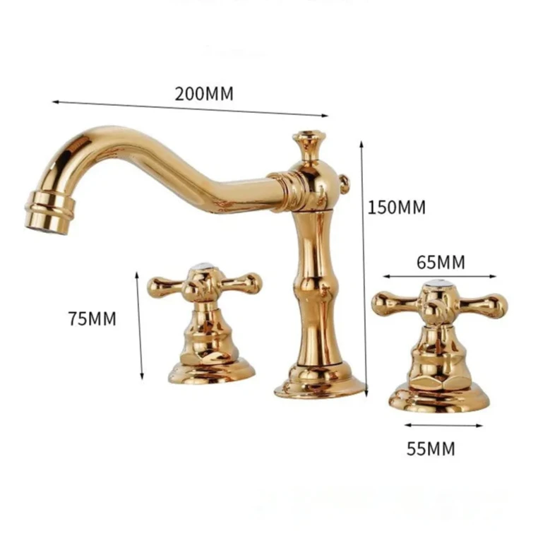 Maison Brass Widespread Bathroom Faucet – Warm Brass | AllFixture