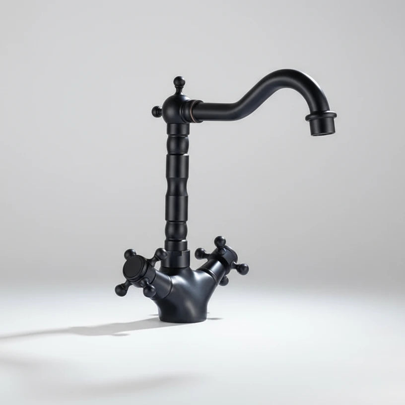 Heritage Two Handle Bathroom Sink Faucet – Antique Brass | AllFixture