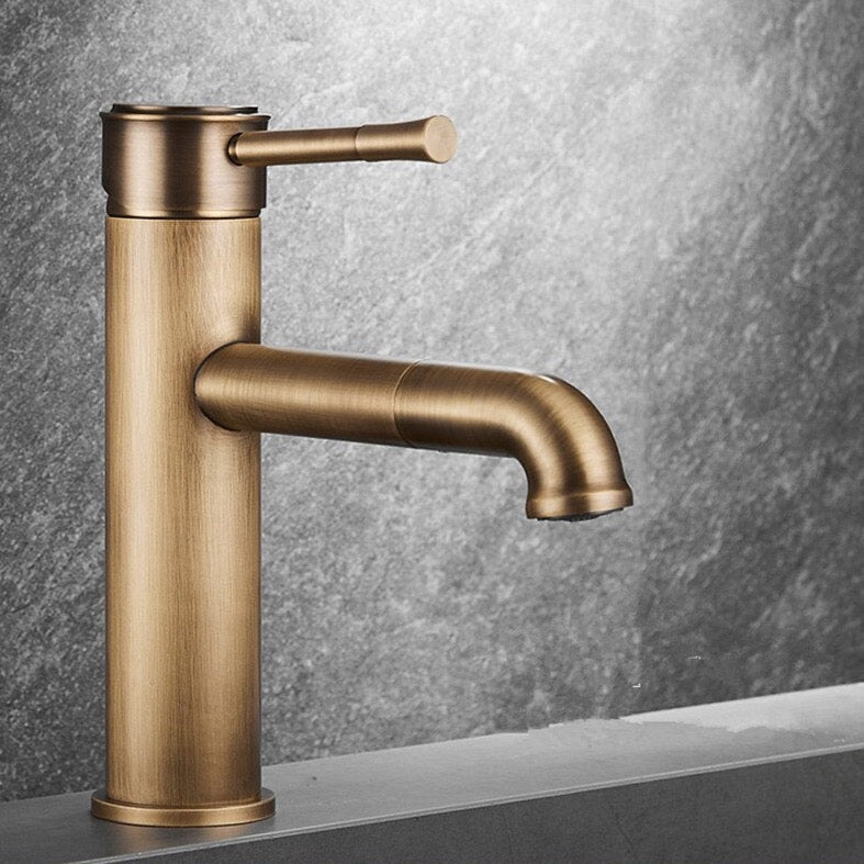 Antique Bronze Single Handle Bathroom Sink Faucet
