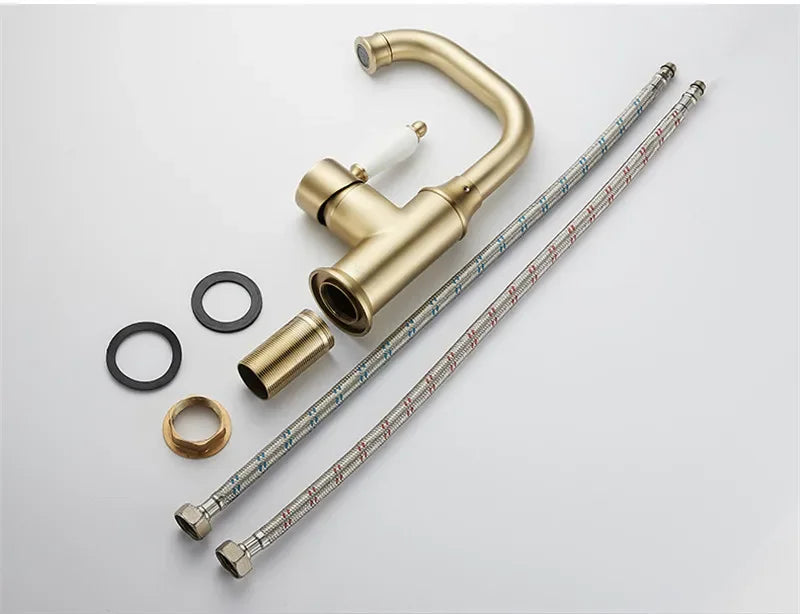 Hudson Single Handle Bathroom Faucet – Modern Brass Sink Faucet | AllFixture