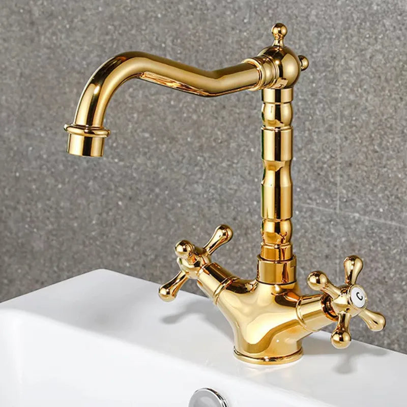 Two Handle Vintage Bathroom Sink Faucet