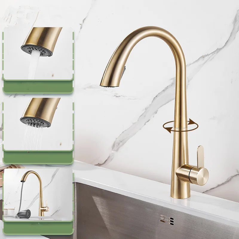 Single Lever Pull Out Spring Spout Faucet