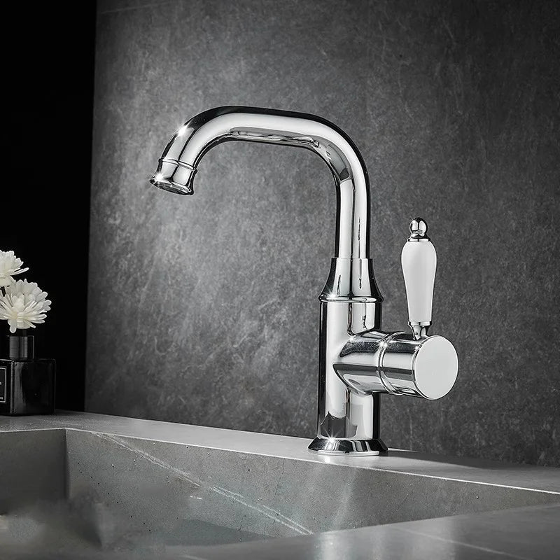 Hudson Single Handle Bathroom Faucet – Modern Brass Sink Faucet | AllFixture