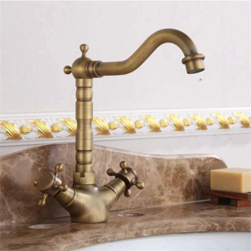 Two Handle Vintage Bathroom Sink Faucet