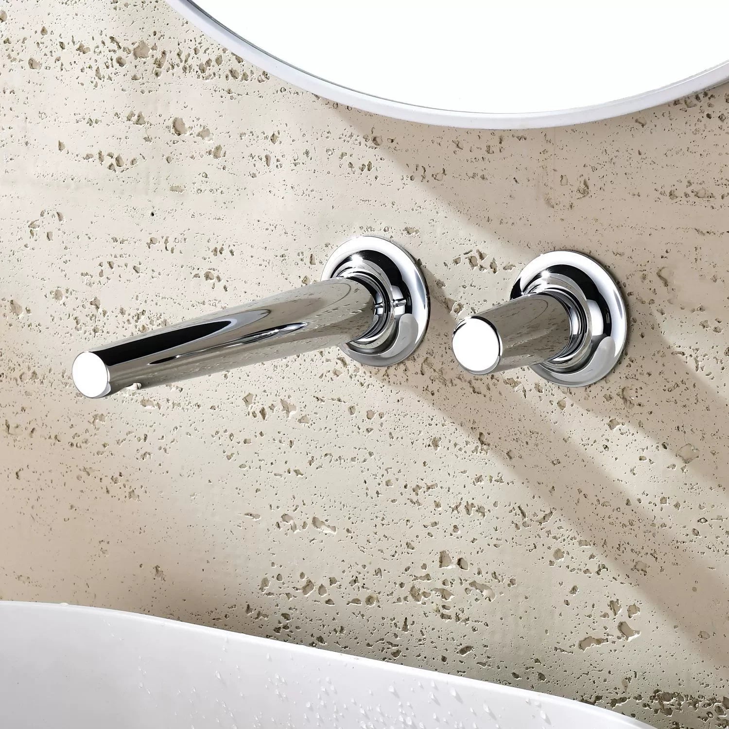 Hudson Wall Mounted Bathroom Sink Faucet – Single Handle Brass Faucet | AllFixture