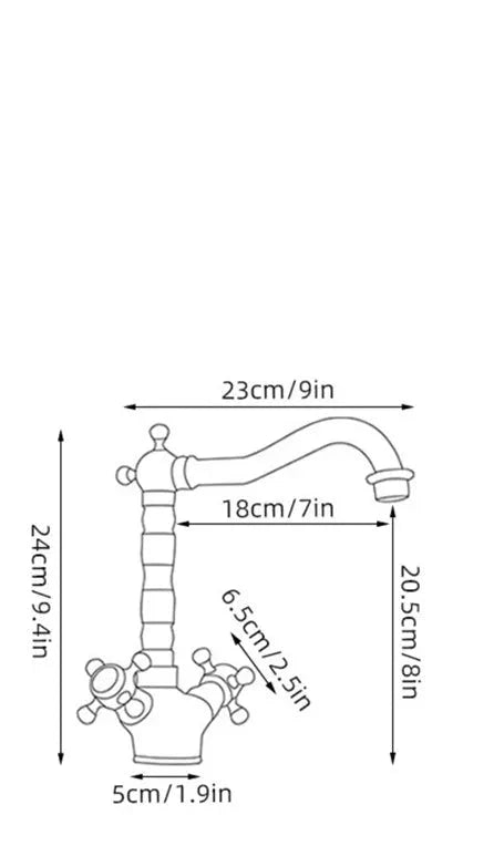 Two Handle Vintage Bathroom Sink Faucet