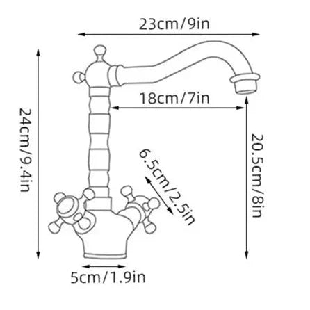 Heritage Two Handle Bathroom Sink Faucet – Antique Brass | AllFixture