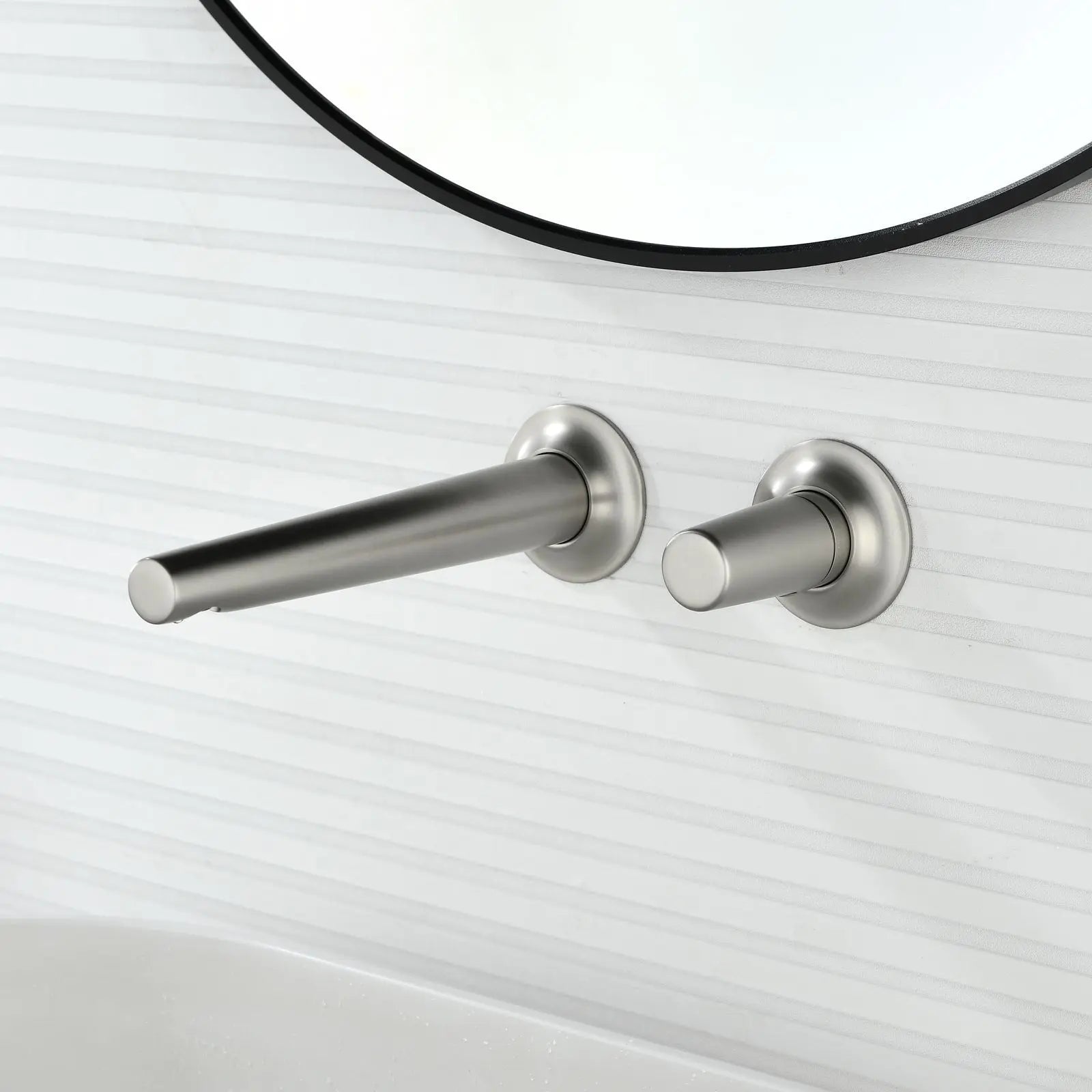 Hudson Wall Mounted Bathroom Sink Faucet – Single Handle Brass Faucet | AllFixture