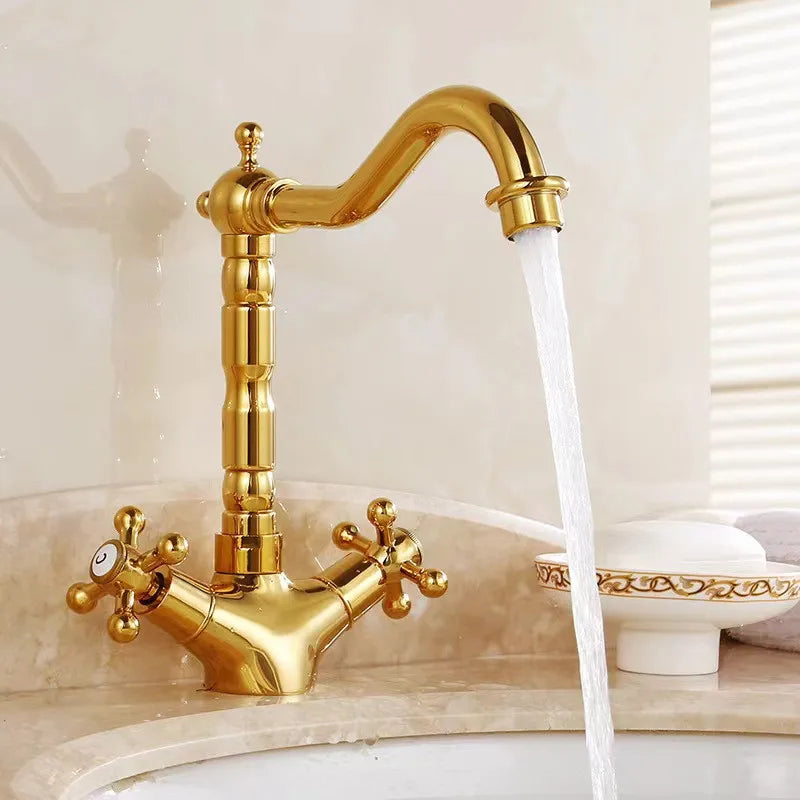 Two Handle Vintage Bathroom Sink Faucet