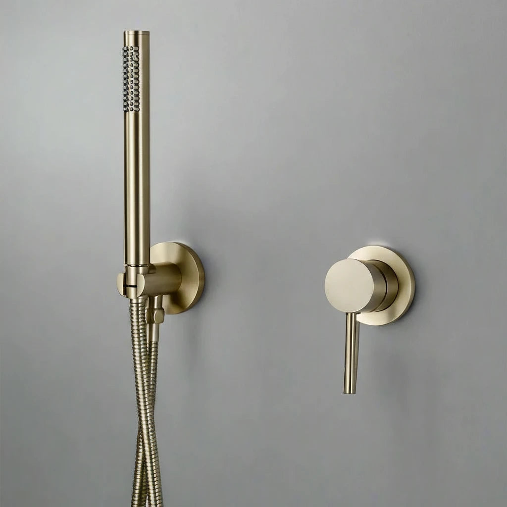 Wall-Mounted Handheld Shower Faucet – Antique Brass | AllFixture