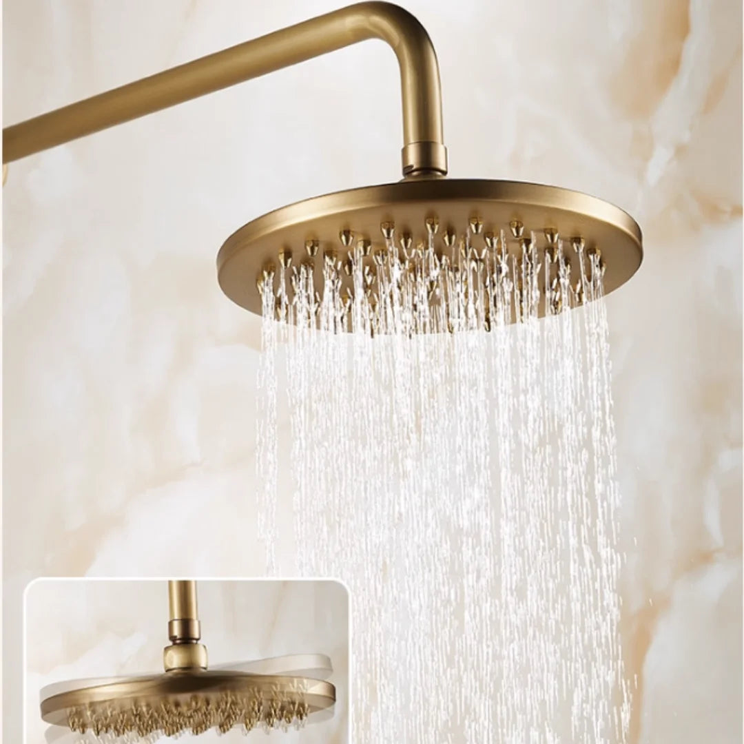 Valmont In-Wall Rainfall Shower System with Handheld – Luxury Brass Shower Set | AllFixture
