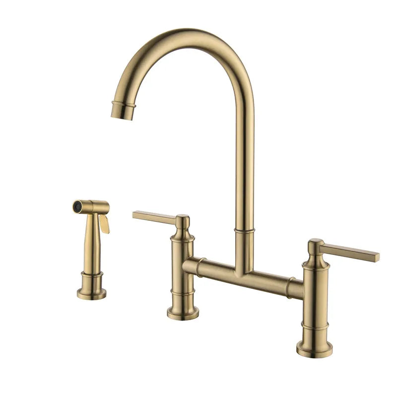 Deck Mounted Dual Handle Kitchen Faucet