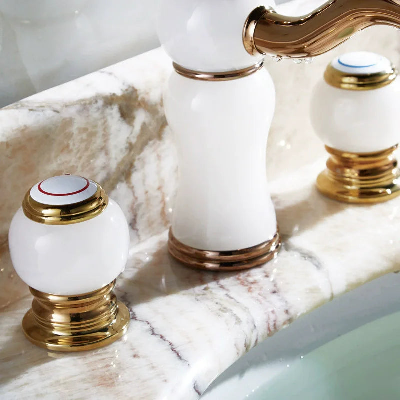 Imperial Jade Widespread Bathroom Faucet – Solid Brass Sink Faucet | AllFixture