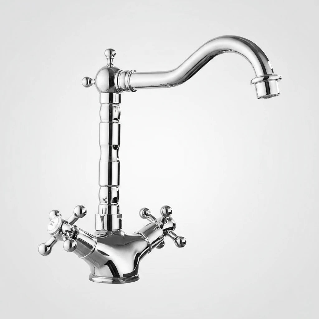 Heritage Two Handle Bathroom Sink Faucet – Antique Brass | AllFixture