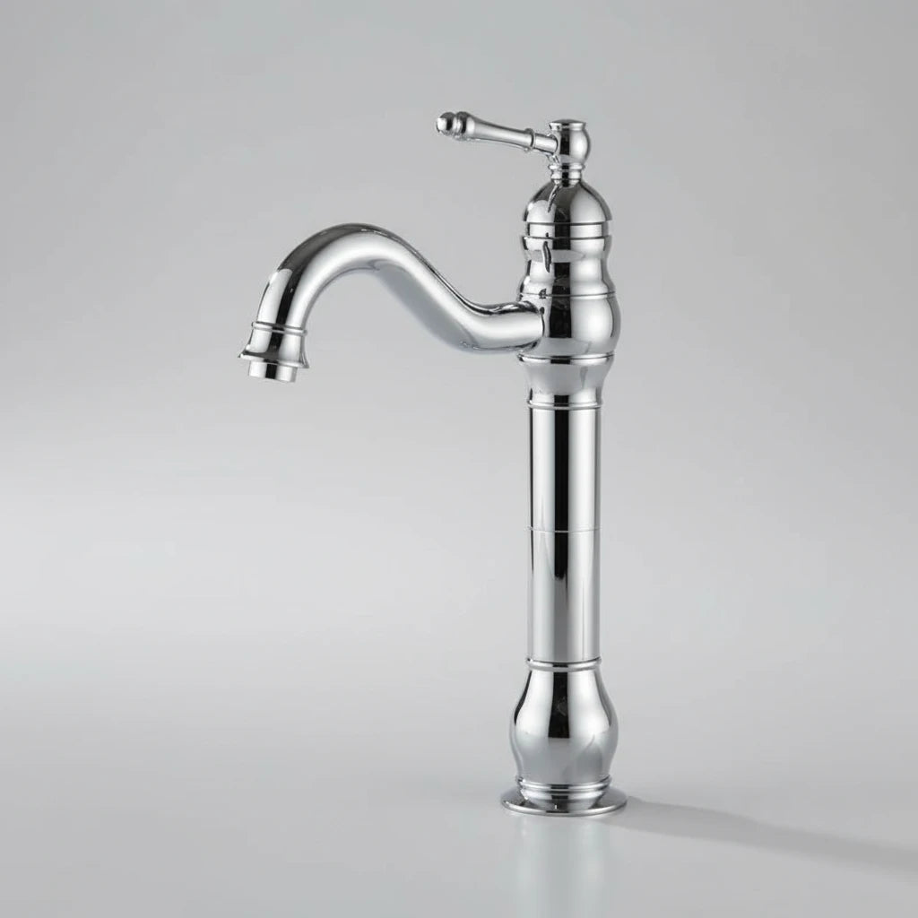 Deck Mounted Antique Brass Bathroom Faucet – Solid Brass | AllFixture