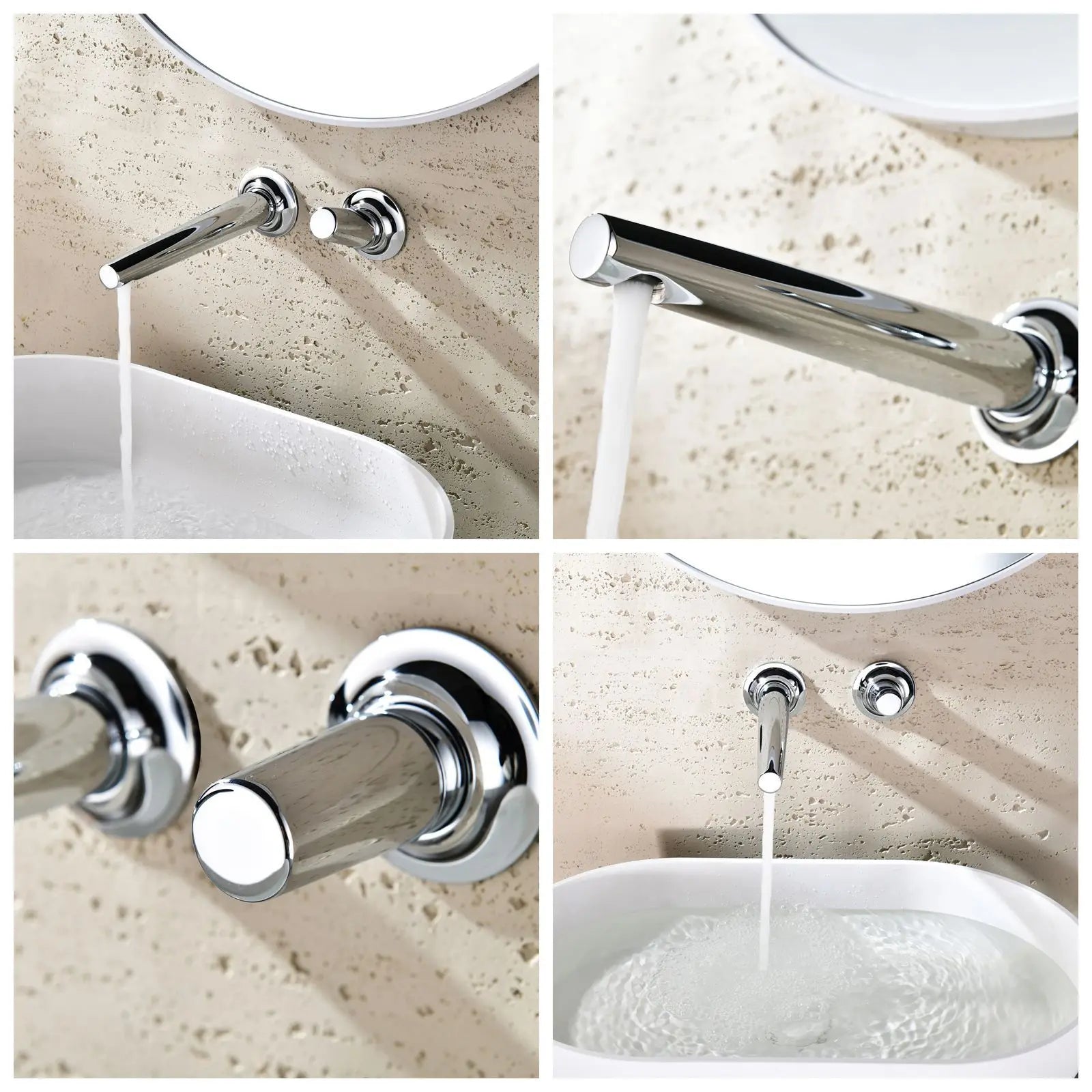 Hudson Wall Mounted Bathroom Sink Faucet – Single Handle Brass Faucet | AllFixture