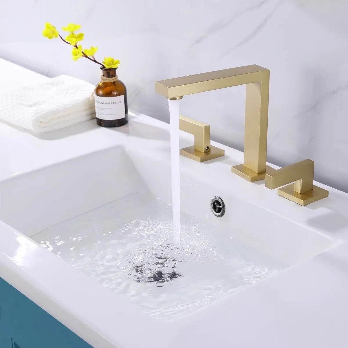 Dual Handle Brass Bathroom Sink Faucet