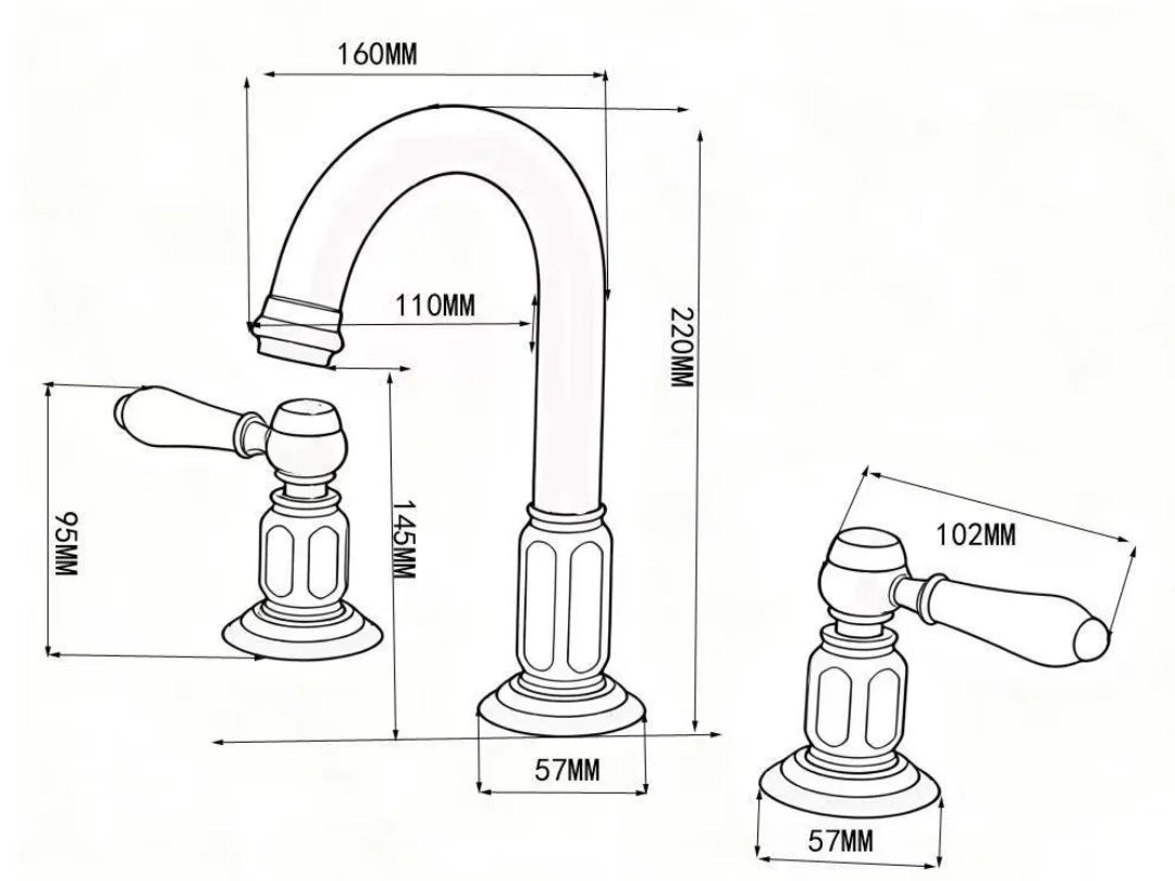 Kensington Widespread Bathroom Sink Faucet – Dual Handle | AllFixture