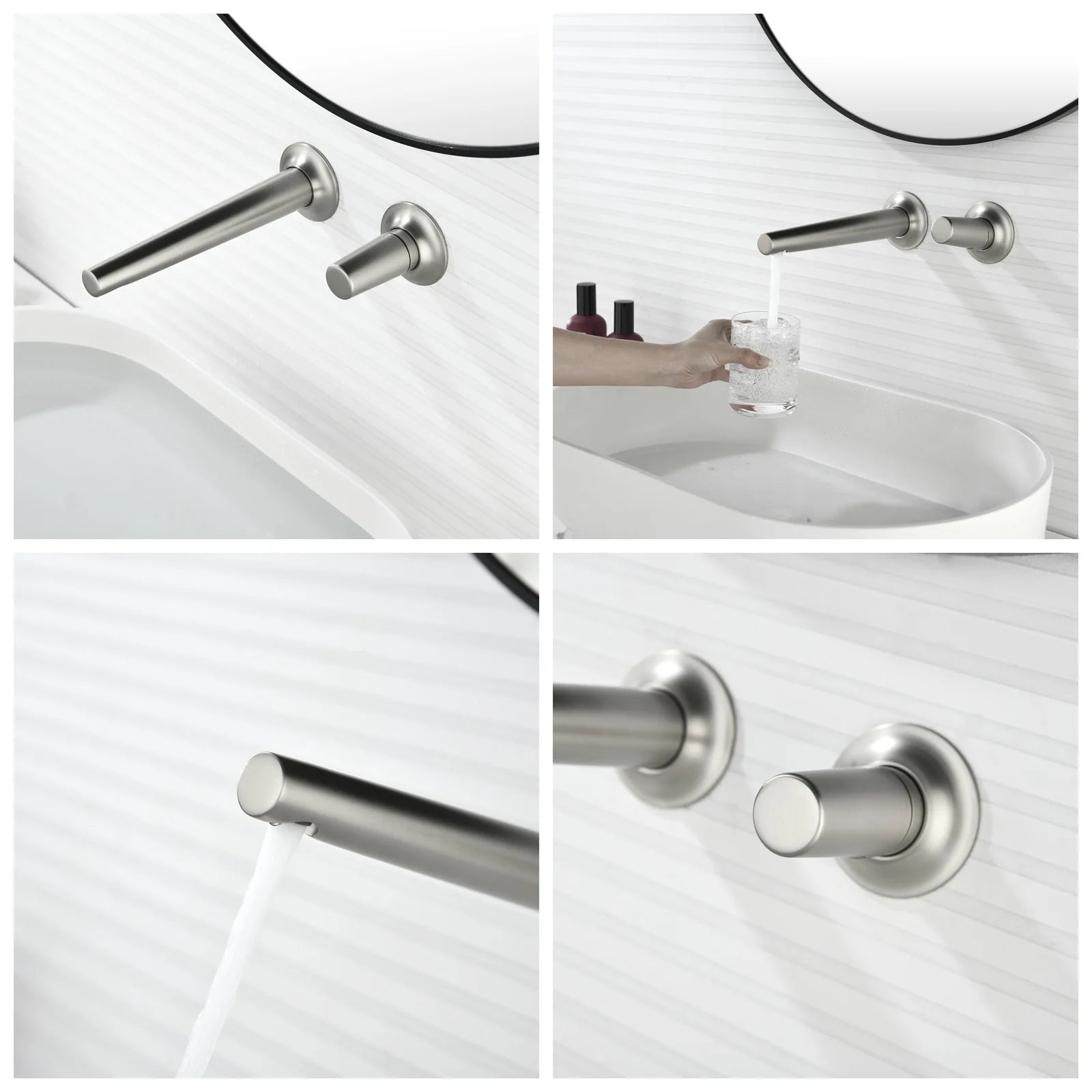 Hudson Wall Mounted Bathroom Sink Faucet – Single Handle Brass Faucet | AllFixture
