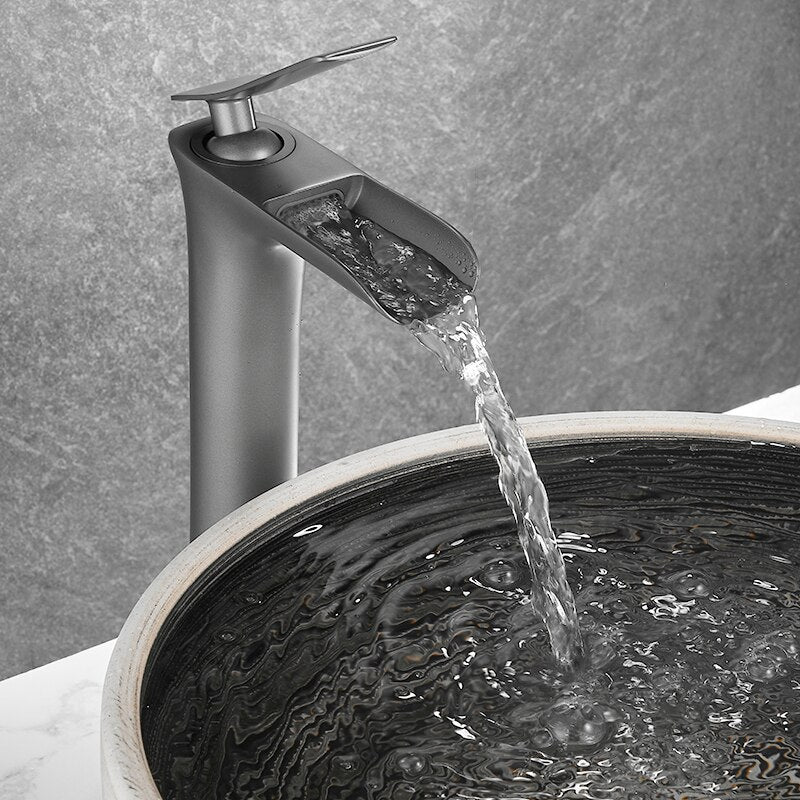 Tiqui™ Gunmetal Single Handle Bathroom Sink Faucet