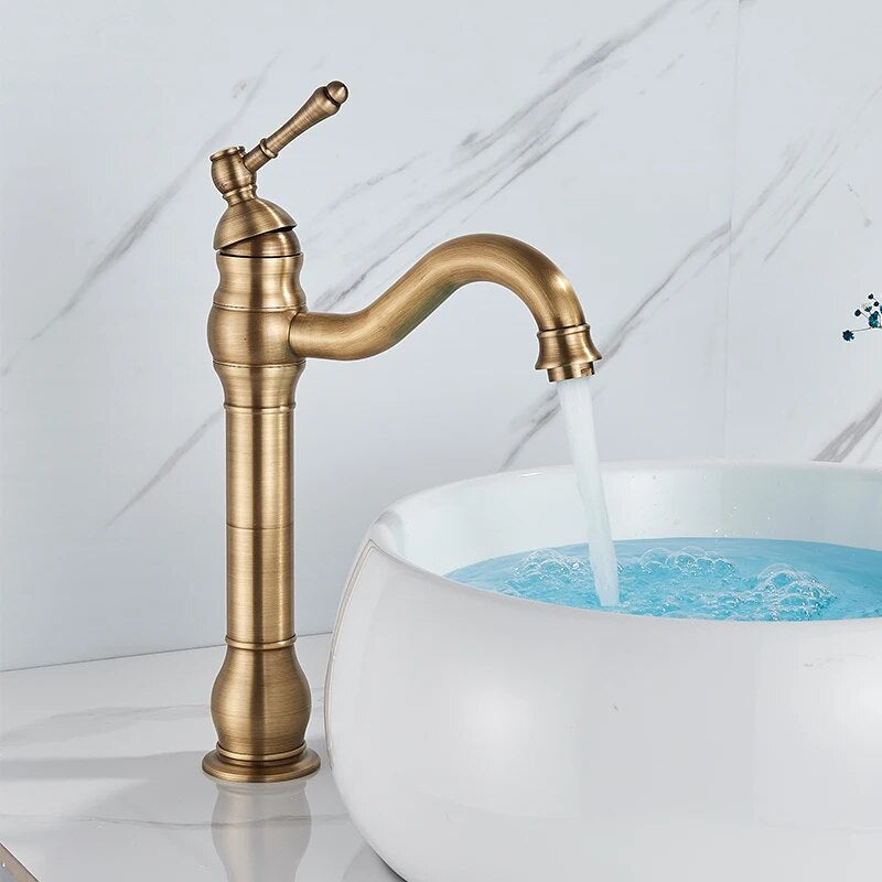 Rozin Antique Brass Bathroom Sink Faucet