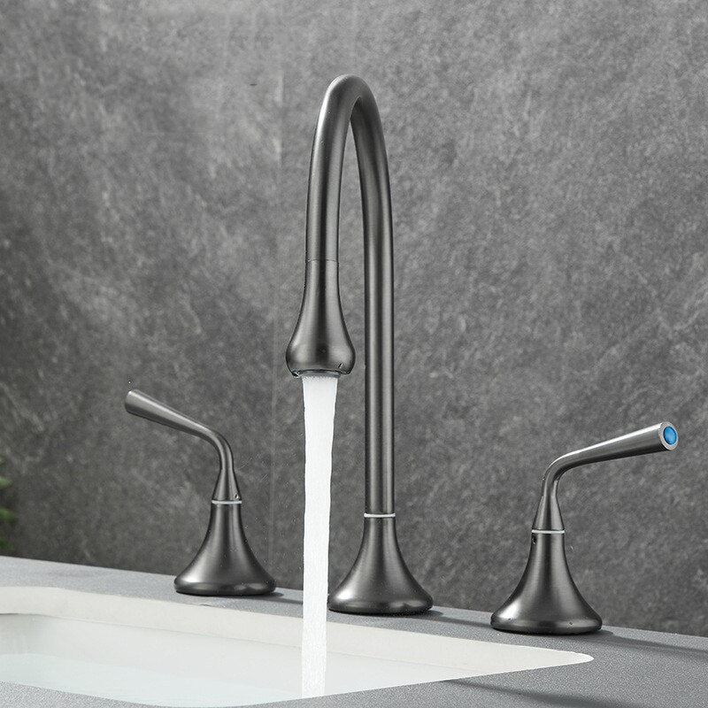 Tiqui™ Solid Brass Double Handle Bathroom Faucet