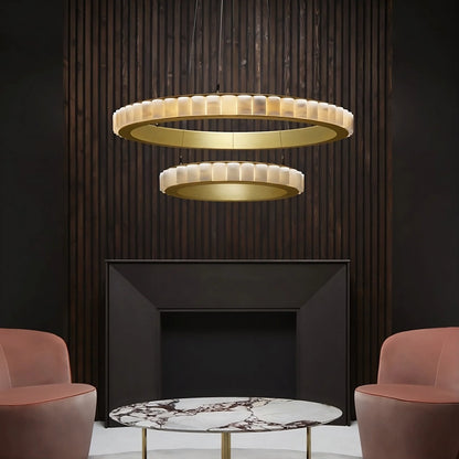 Moonshade Natural Marble Modern Chandelier
