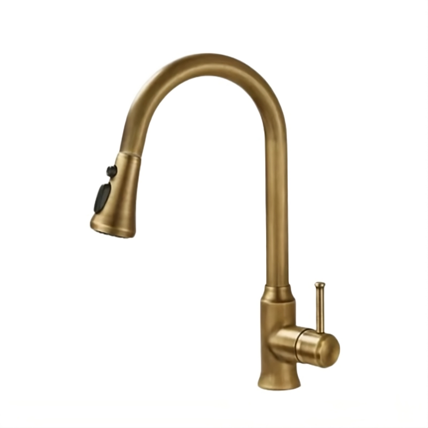 Antique Brass Pull-Down Spout Kitchen Faucet