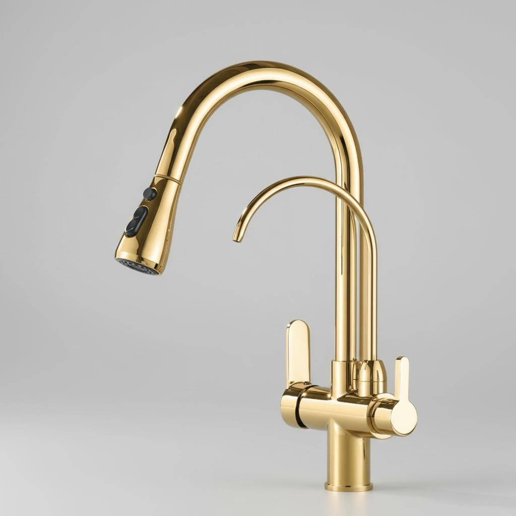Ross Kitchen Faucet With Filtered Tap – Pull Out | AllFixture