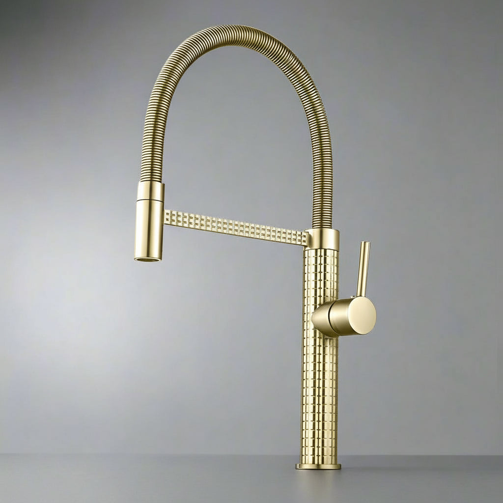 Windsor Solid Brass Pull-Down Kitchen Faucet – High-Arc Swivel | AllFixture