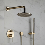 Wasser™ Brushed Gold Shower System – Rainfall Design | AllFixture