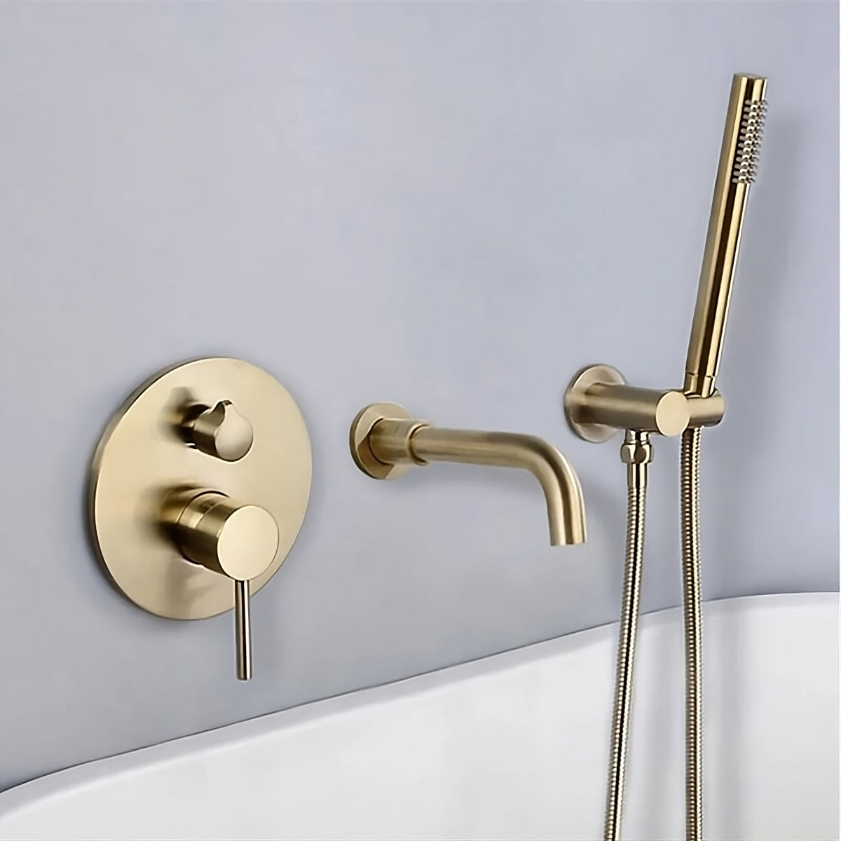 Wasser™ Solid Brass Bathtub Faucet With Handheld Shower | AllFixture
