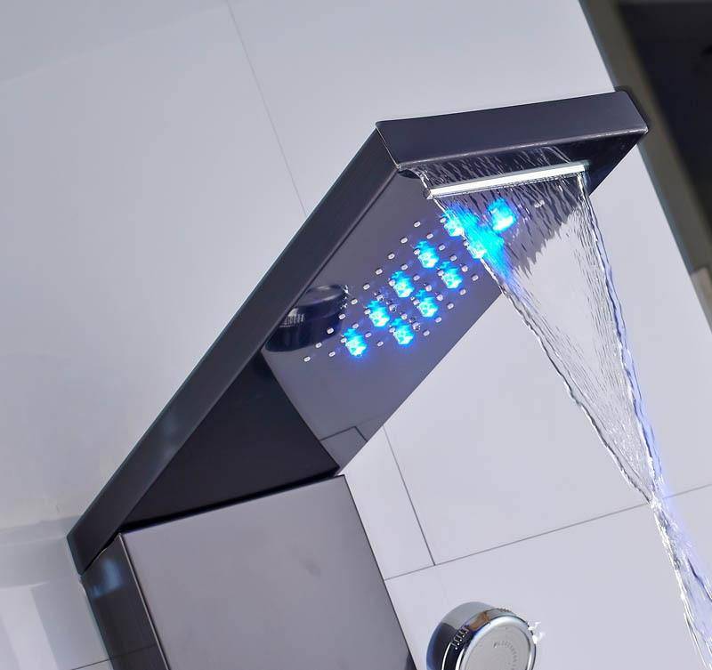 5-Function LED Shower Panel With Massage Jets Waterfall Rainfall