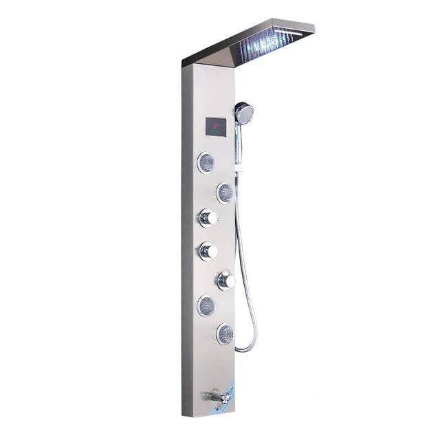 5 Function LED Shower Panel With Massage Jets Waterfall Rainfall