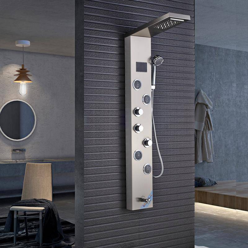 5 Function LED Shower Panel With Massage Jets Waterfall Rainfall