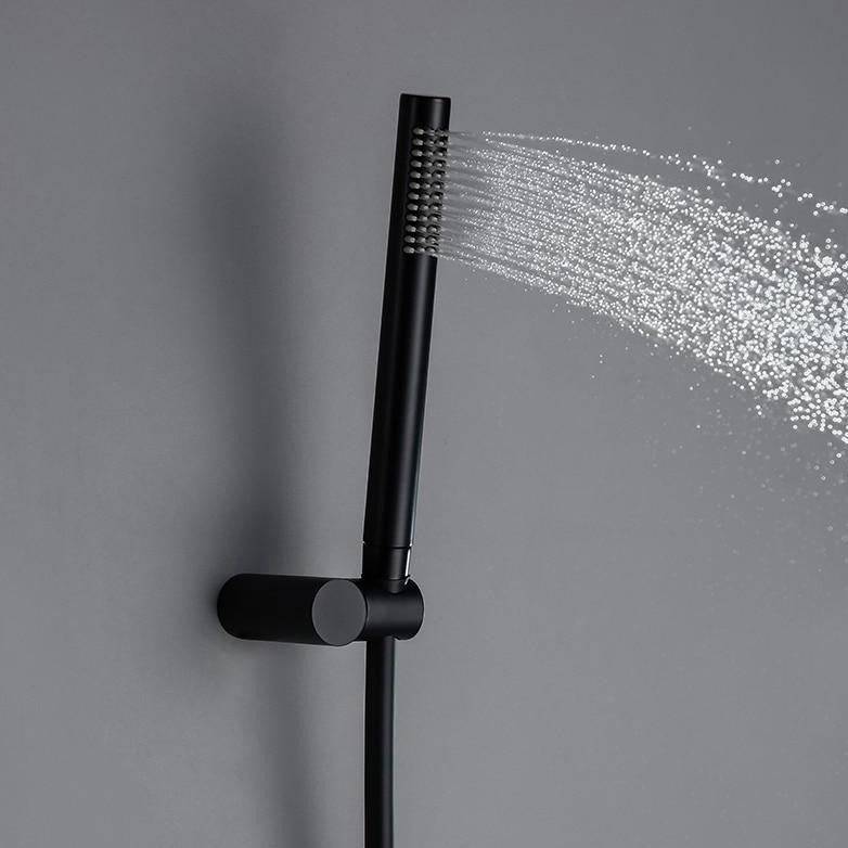 Matte Black Shower Faucet With Handheld Shower