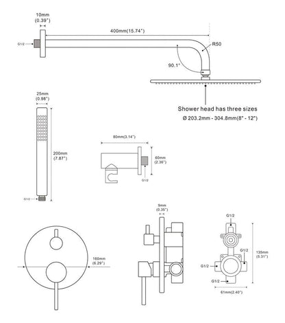 Wasser™ Brushed Nickel Shower Faucet | AllFixture