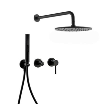 Solid Brass Shower System - Brushed Black | AllFixture