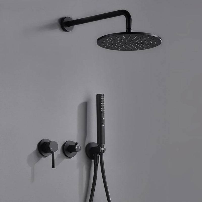 Solid Brass Shower System - Brushed Black | AllFixture