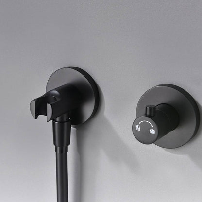 Solid Brass Shower System - Brushed Black | AllFixture