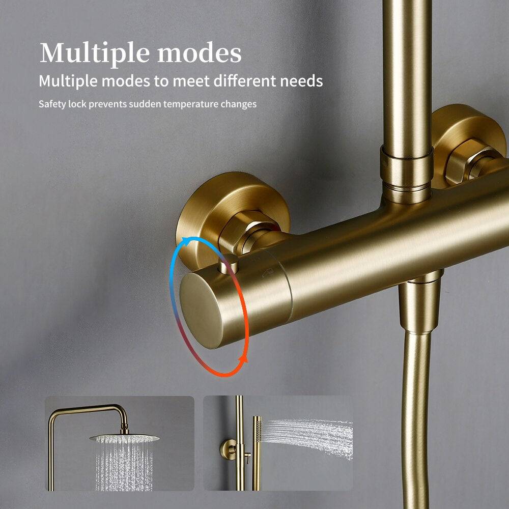 Wasser™ Brushed Gold Shower Faucet With Handheld Shower